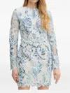 Guess Usa Leaf-print Embroidered Skirt In Multi