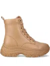 Guess Usa Leather Boots In Neutrals