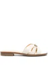 Guess Usa Leather Slides In Neutrals