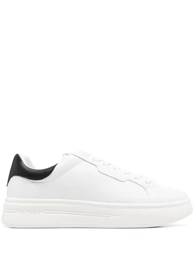 Guess Usa Leather Sneakers In 白色