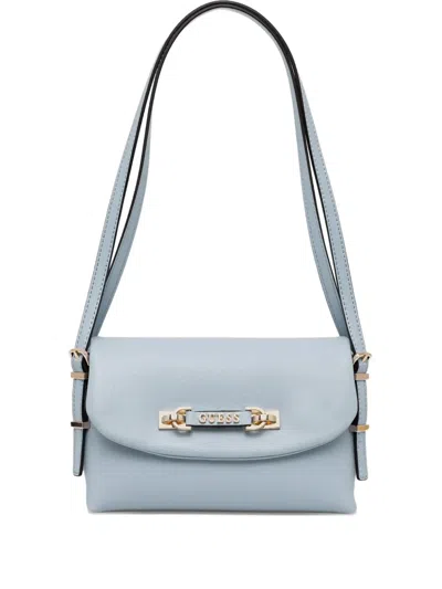 Guess Usa Lefia Flap-front Buckle Shoulder Bag In Blue