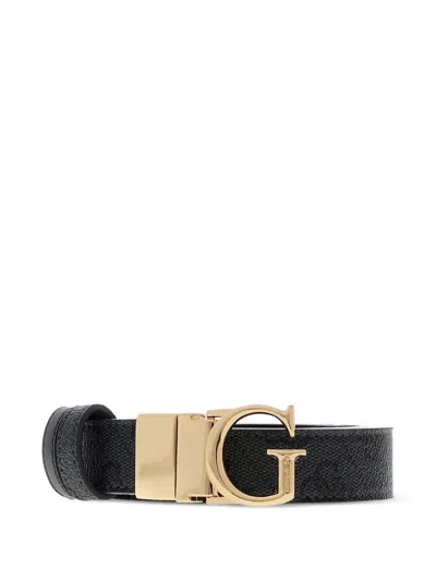Guess Usa Leona G Logo Belt In Black