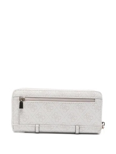Guess Usa Leona Logo-detail Buckle Wallet In Gray