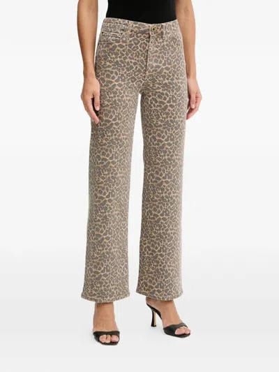 Guess Usa Leopard-print Jeans In Neutral