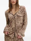 Guess Usa Leopard-print Pajama Set In Brown