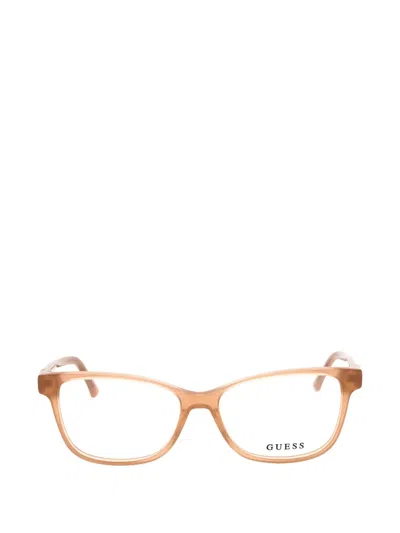 Guess Usa Leopard-print Rectangle-frame Glasses In Gold