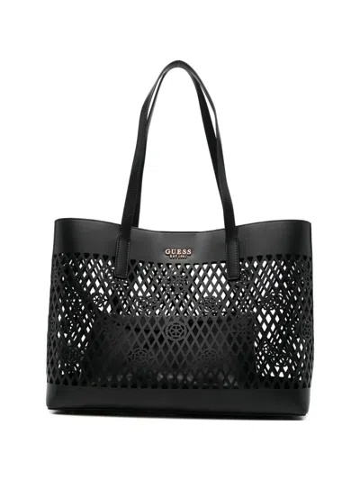 Guess Usa Letty Logo Tote Bag In Black