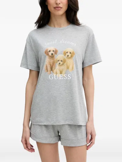 Guess Usa Lily Viscose-blend Pajamas In Silver