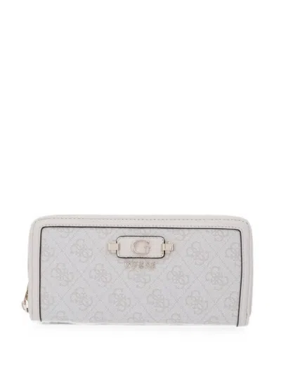Guess Usa Lindsey Logo-print Wallet In Metallic