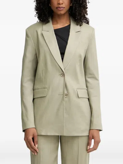 Guess Usa Linen-blend Blazer In Neutral