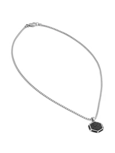 Guess Usa Lion King Pendant Box-chain Necklace In Black
