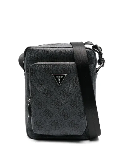 Guess Usa Logo-plaque Messenger Bag In 黑色