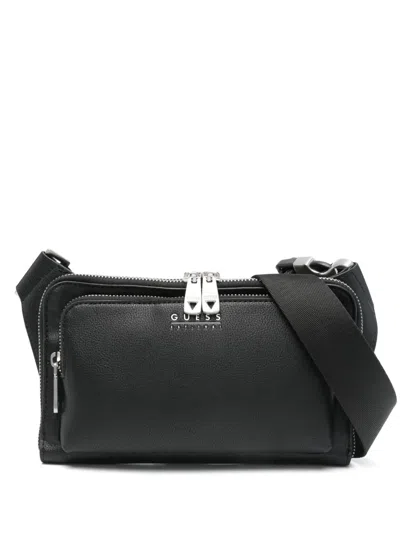 Guess Usa Logo-lettering Belt Bag In 黑色