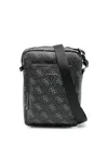 Guess Usa Monogram Messenger Bag In 黑色