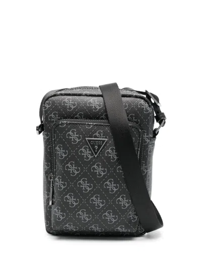 Guess Usa Monogram Messenger Bag In 黑色