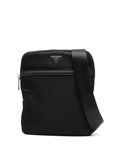 Guess Usa Logo-plaque Messenger Bag In 黑色