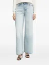 Guess Usa Logo-appliqué Wide-leg Jeans In Blue