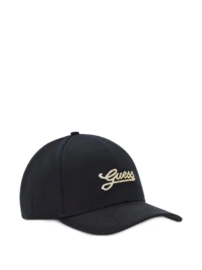 Guess Usa Logo Baseball Cap In Black