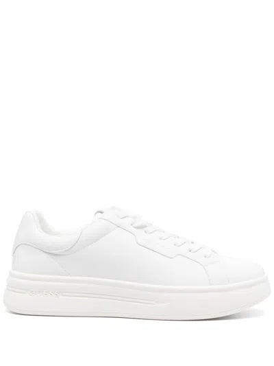 Guess Usa Logo-debossed Sneakers In 白色