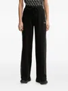 Guess Usa Logo-detail Embellished Track Pants In Black