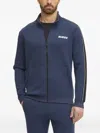 Guess Usa Logo-detail Full-zip Sweatshirt In Blue