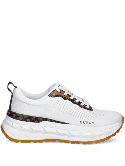 Guess Usa Logo-detail Mesh Sneakers In White