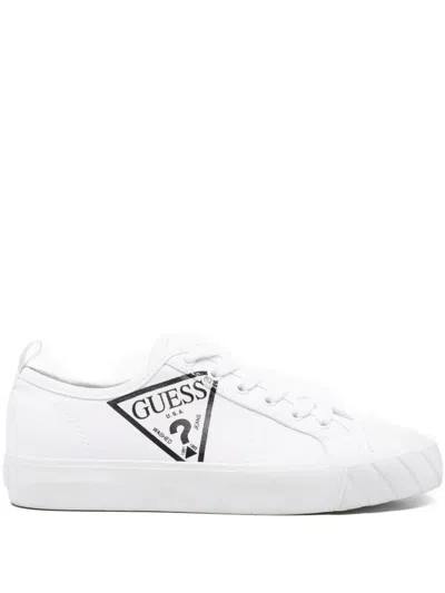 Guess Usa Logo-detail Sneakers In White
