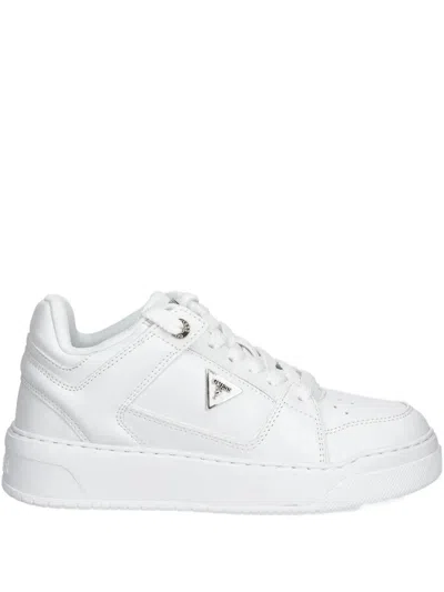 Guess Usa Logo-detail Sneakers In White