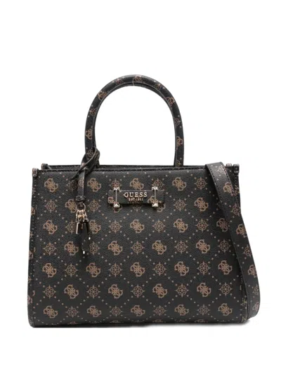 Guess Usa Logo-detail Tote Bag In Brown