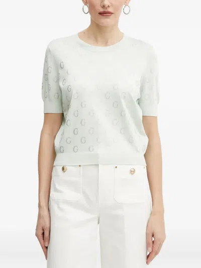 Guess Usa Logo-embellished Short-sleeve Top In White