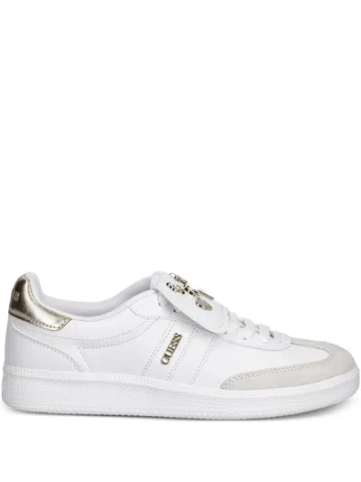 Guess Usa Logo-embellished Sneakers In White