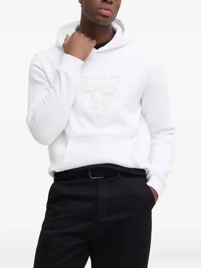 Guess Usa Logo Hoodie In White