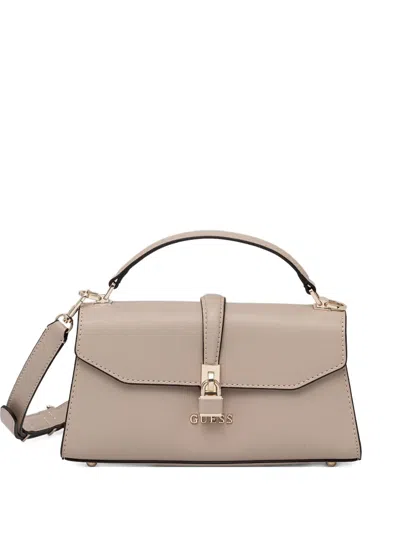 Guess Usa Logo-lettering Crossbody Bag In Neutral