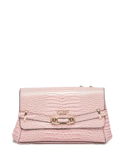 Guess Usa Logo-lettering Crossbody Bag In Pink