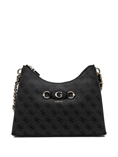 Guess Usa Logo-lettering Shoulder Bag In Black