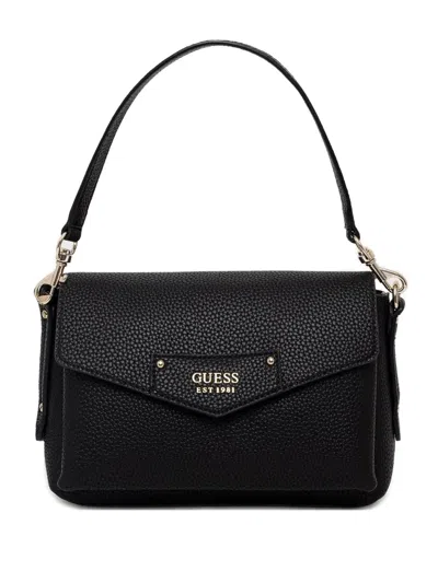 Guess Usa Logo-lettering Shoulder Bag In Black
