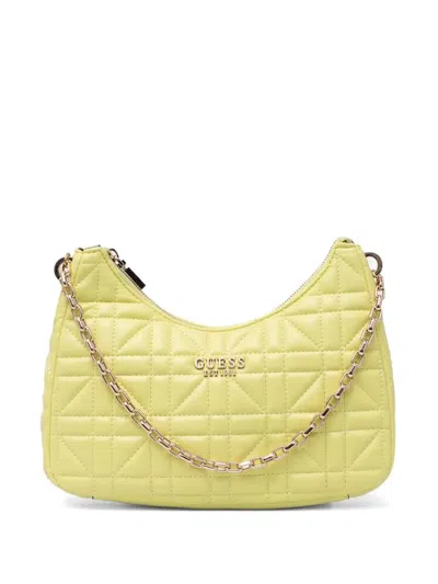 Guess Usa Logo-lettering Shoulder Bag In Yellow