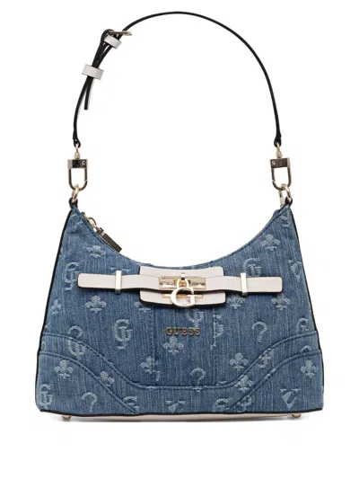 Guess Usa Logo-lettering Tote Bag In Blue