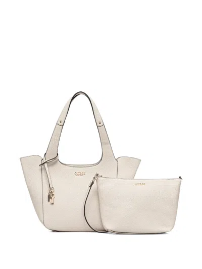 Guess Usa Logo-lettering Tote Bag In Neutral
