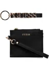 Guess Usa Logo-lettering Wallet In Black