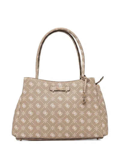 Guess Usa Logo Padlock Tote Bag In Neutral