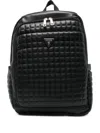 Guess Usa Logo-patch Backpack In Black