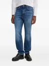 Guess Usa Logo-patch Jeans In Blue