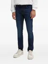 Guess Usa Logo-patch Jeans In Blue