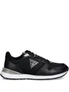 Guess Usa Logo-patch Lace-up Sneakers In Black
