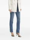Guess Usa Logo-patch Straight-leg Jeans In Blue