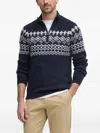 Guess Usa Logo-patch Sweater In Blue
