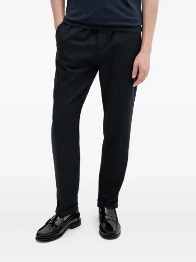 Guess Usa Logo-patch Trousers In Blue