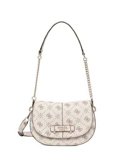 Guess Usa Logo-pattern Chain Satchel In White
