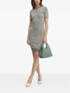 Guess Usa Logo-pattern Short-sleeve Mini Dress In Green